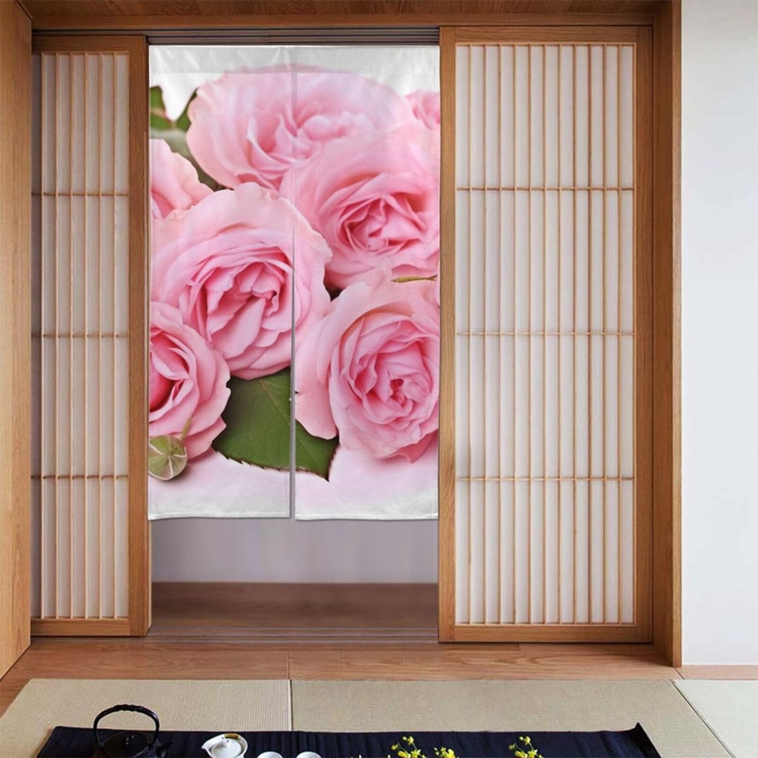 Noren Curtain Doorway - Романтическая занавеска с принтом роз для