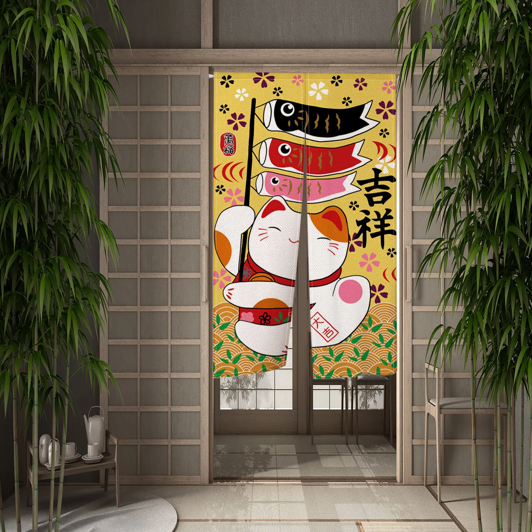 Японская дверная занавеска Nor – обзор и цена Noren Curtain Doorway